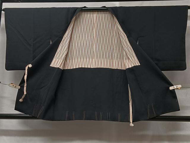 平和屋着物＃道行コート　枝葉文　正絹　逸品　CABC3110ua