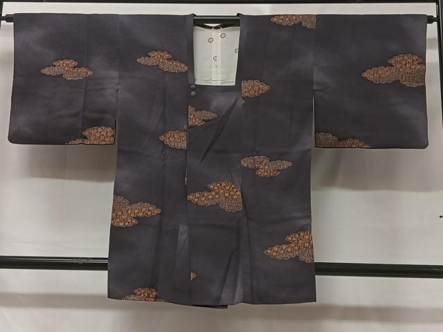 平和屋着物＃道行コート　雲取り文　暈し染め　金銀彩　正絹　逸品　CABC3118ua