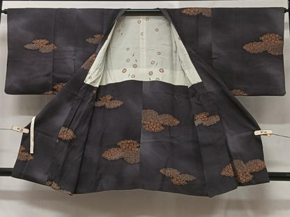 平和屋着物＃道行コート　雲取り文　暈し染め　金銀彩　正絹　逸品　CABC3118ua