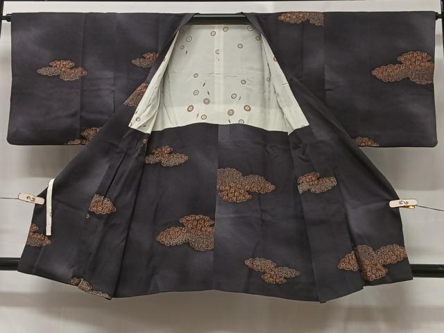 平和屋着物＃道行コート　雲取り文　暈し染め　金銀彩　正絹　逸品　CABC3118ua