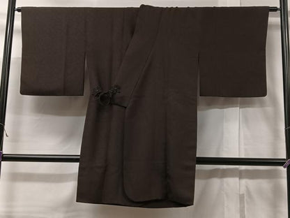 平和屋着物∞道中着　更紗花唐草地紋　赤墨色　ロング丈　正絹　逸品　CABC3147ua