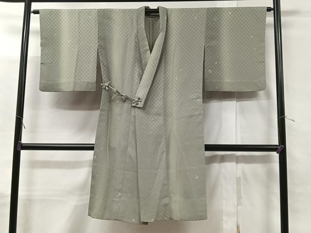平和屋着物∞道中着　単衣　市松吉祥文　ロング丈　正絹　逸品　CABC3148ua