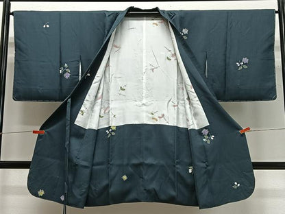 平和屋着物∞道中着　枝花文　さが美扱い　ロング丈　正絹　逸品　未使用　CABC3149ua