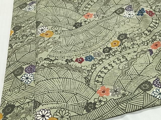 平和屋着物∞羽織　型染め　花籬文　正絹　逸品　CABC3155ua