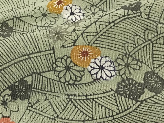 平和屋着物∞羽織　型染め　花籬文　正絹　逸品　CABC3155ua