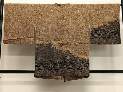 平和屋着物∞道行コート　立波文　たたき染め　正絹　逸品　未使用　CABC3158ua