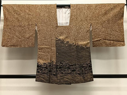 平和屋着物∞道行コート　立波文　たたき染め　正絹　逸品　未使用　CABC3158ua