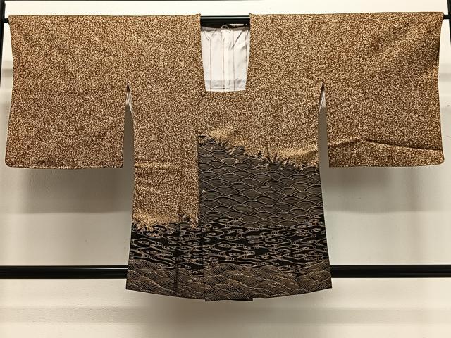 平和屋着物∞道行コート　立波文　たたき染め　正絹　逸品　未使用　CABC3158ua