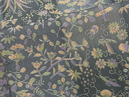 平和屋着物∞道中着　お召地　草花文　鈴乃屋扱い　ロング丈　正絹　逸品　未使用　CABC3160ua