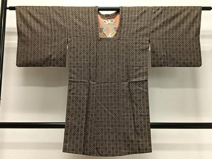 平和屋着物∞本場大島紬　龍郷絣　道行コート　正絹　逸品　CABC3162ua