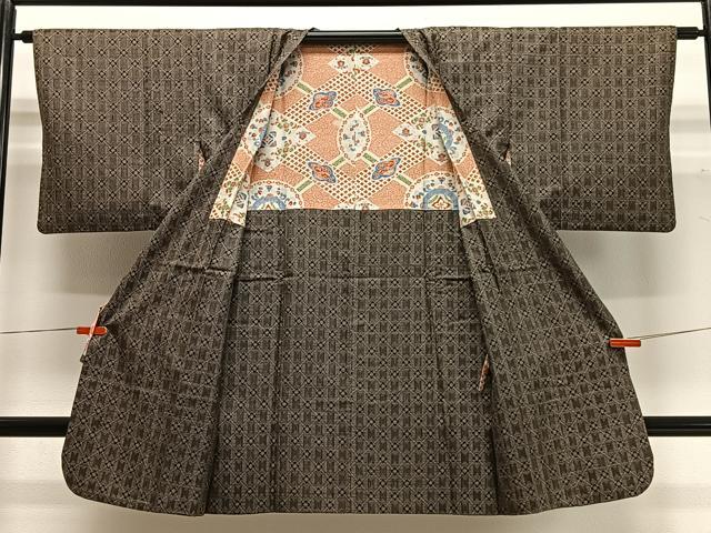 平和屋着物∞本場大島紬　龍郷絣　道行コート　正絹　逸品　CABC3162ua