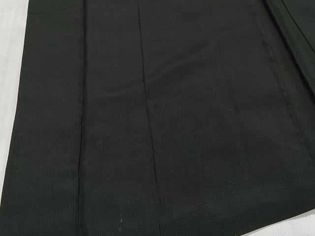 平和屋着物∞男性　長羽織　黒紋付　羽裏：風景文　羽織紐付き　正絹　逸品　CABC3164ua