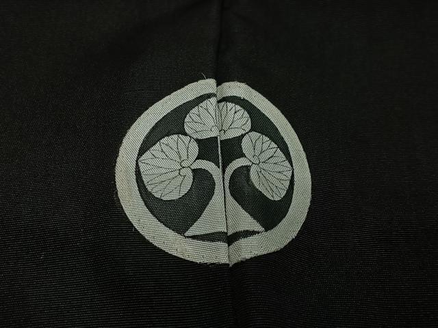 平和屋着物∞男性　長羽織　黒紋付　正絹　逸品　未使用　CABC3175ua