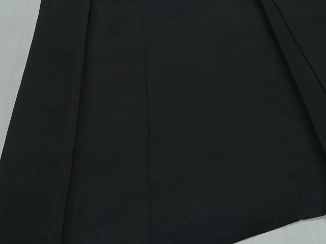 平和屋着物∞男性　長羽織　黒紋付　羽裏：動物文　正絹　逸品　CABC3176ua