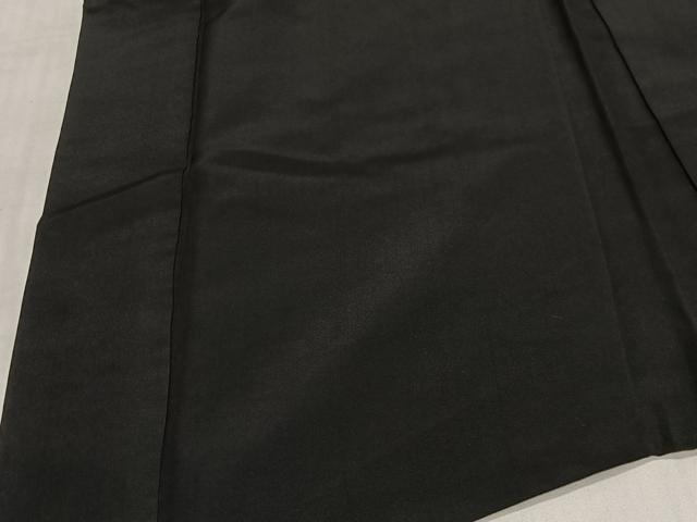 平和屋着物∞男性　長羽織　黒紋付　羽裏：陶器文　正絹　逸品　CABC3177ua