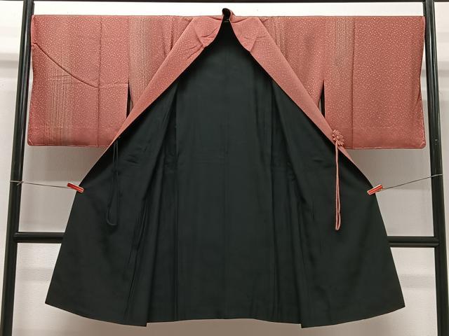 平和屋着物∞道中着　リバーシブル　霞文　ロング丈　正絹　逸品　未使用　CABC3185ua