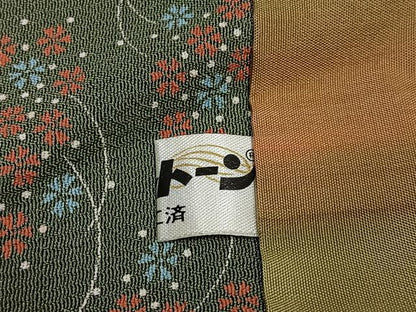 平和屋着物∞道中着　草花文　正絹　逸品　CABC3188ua