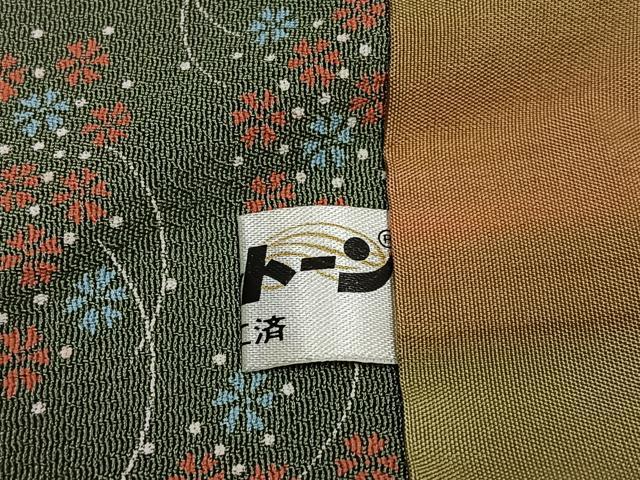 平和屋着物∞道中着　草花文　正絹　逸品　CABC3188ua