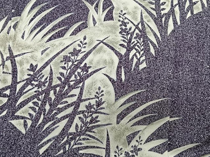 平和屋着物∞道行コート　草花シルエット　たたき染め　ロング丈　正絹　逸品　CABC3189ua