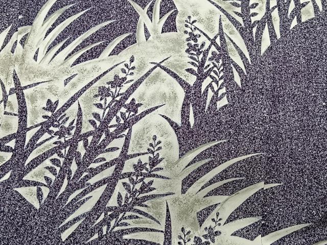 平和屋着物∞道行コート　草花シルエット　たたき染め　ロング丈　正絹　逸品　CABC3189ua