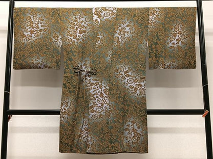 平和屋着物∞道中着　草花文　暈し染め　ロング丈　正絹　逸品　未使用　CABC3192ua