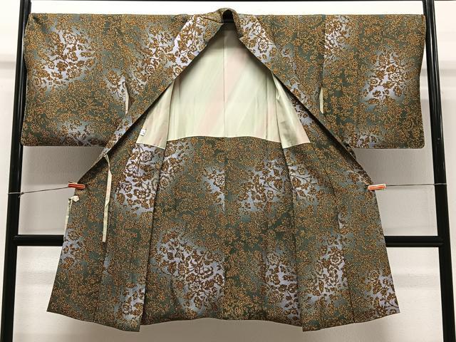 平和屋着物∞道中着　草花文　暈し染め　ロング丈　正絹　逸品　未使用　CABC3192ua