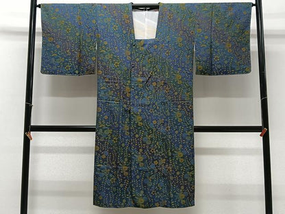 平和屋着物∞前田仁仙　仁仙更紗　道行コート　お召地　唐織　本草木染　下藤花亀甲菊梅模様　証紙付き　正絹　逸品　未使用　CABC3193ua