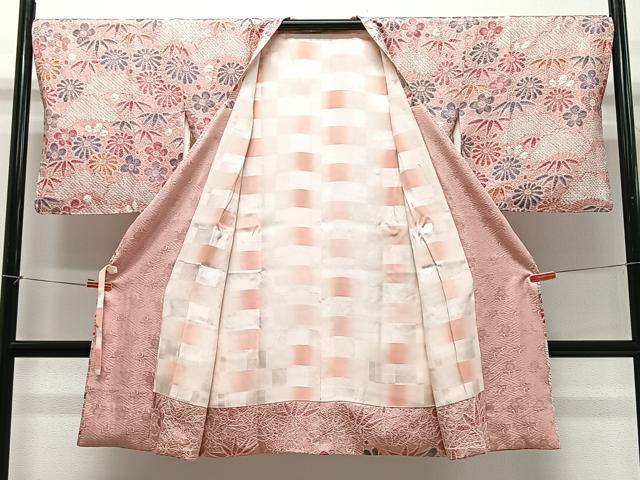 平和屋着物∞道行コート　総絞り　松竹梅　ロング丈　正絹　逸品　CABC3195ua
