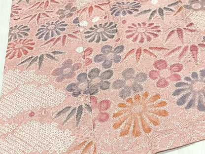 平和屋着物∞道行コート　総絞り　松竹梅　ロング丈　正絹　逸品　CABC3195ua