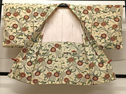平和屋着物∞羽織　紅型　花唐草文　正絹　逸品　CABC3198ua