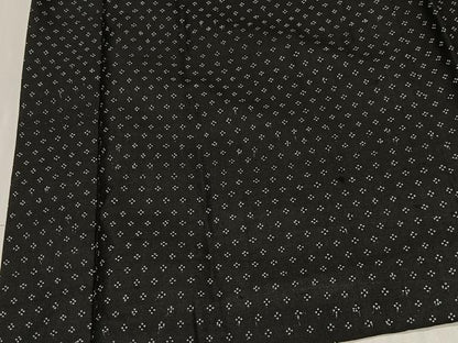 平和屋着物∞長羽織　印伝　幾何学文　黒地　正絹　逸品　CABC3199ua