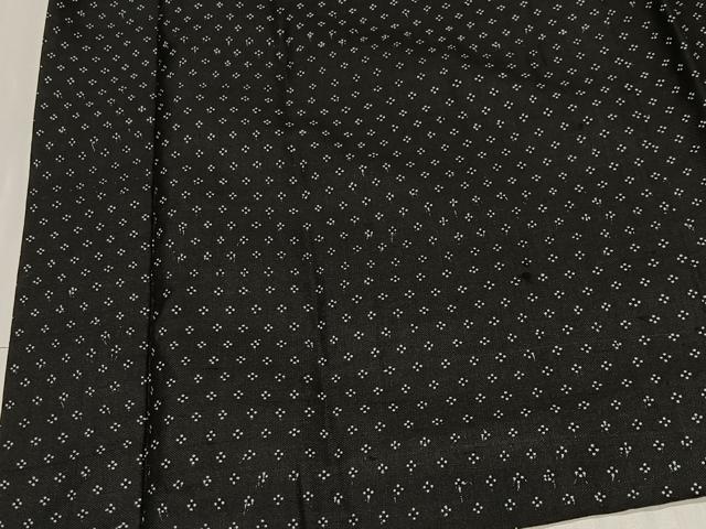 平和屋着物∞長羽織　印伝　幾何学文　黒地　正絹　逸品　CABC3199ua