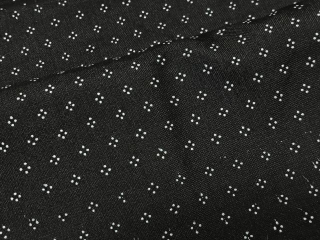 平和屋着物∞長羽織　印伝　幾何学文　黒地　正絹　逸品　CABC3199ua