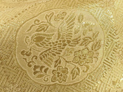 平和屋着物▼佐賀錦 両面 六通柄袋帯 元禄唐草文様 金銀糸 正絹 逸品 CABC3206ak