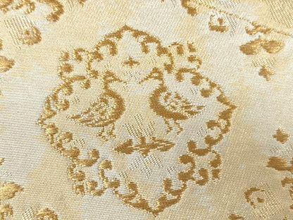 平和屋着物▼六通柄袋帯 唐織 花鳥丸間道 金銀糸 引箔 正絹 逸品 CABC3209ak