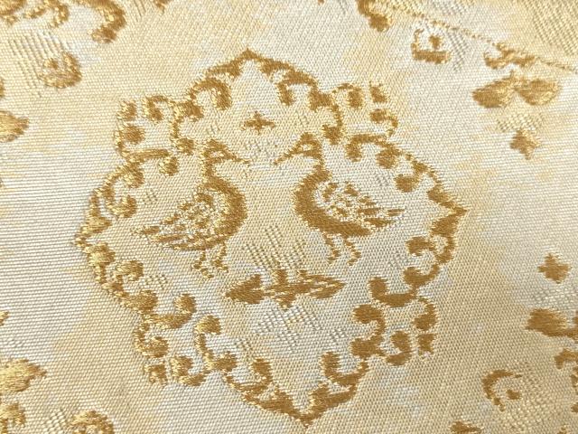 平和屋着物▼六通柄袋帯 唐織 花鳥丸間道 金銀糸 引箔 正絹 逸品 CABC3209ak