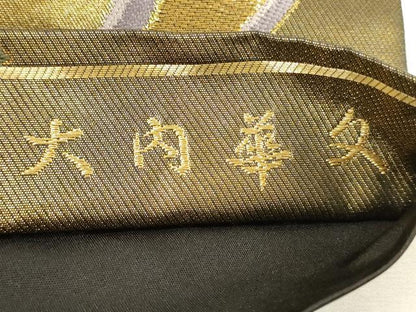 平和屋着物▼六通柄袋帯 唐織 大内華文 金糸 引箔 正絹 逸品 CABC3238ak