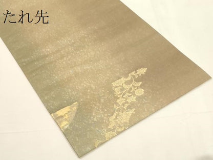 平和屋着物▼六通柄袋帯　金煌織　更紗花文　金糸　引箔　正絹　逸品　CABC3267ak