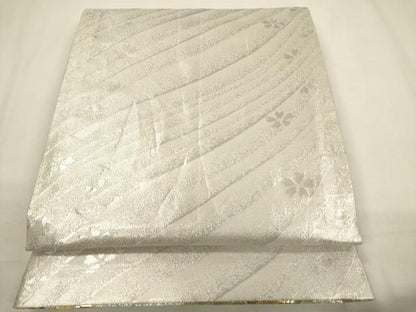 平和屋着物▼佐賀錦　両面　六通柄袋帯　優貴　花蝶文　金銀糸　正絹　逸品　CABC3430ak