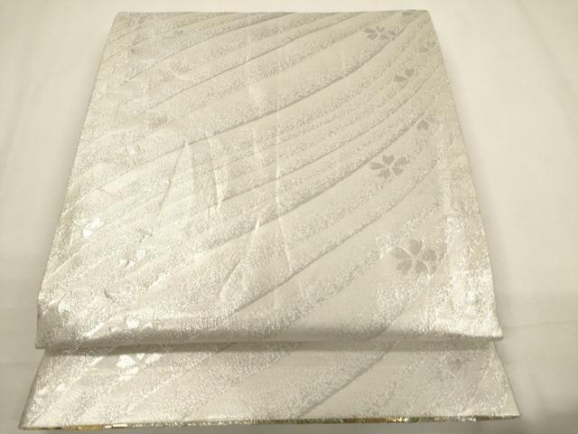 平和屋着物▼佐賀錦　両面　六通柄袋帯　優貴　花蝶文　金銀糸　正絹　逸品　CABC3430ak