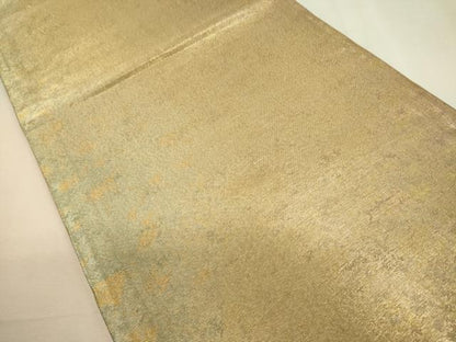 平和屋着物▼全通柄袋帯　ワンポイント　花鳥文　金彩　引箔　正絹　逸品　CABC3451ak