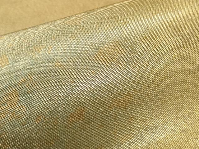 平和屋着物▼全通柄袋帯　ワンポイント　花鳥文　金彩　引箔　正絹　逸品　CABC3451ak
