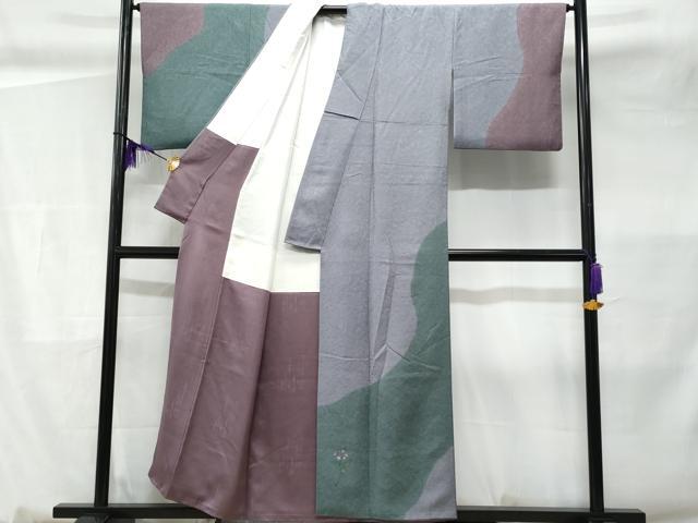 平和屋着物■訪問着 手描き 枝花文 正絹 逸品 CABC3616fb