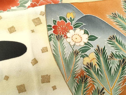 平和屋着物■豪華黒留袖 陶器花文 金彩 正絹 逸品 CABC3619fb