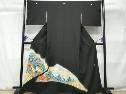 平和屋着物■豪華黒留袖　作家物　刺繍　樹林文　金彩　正絹　逸品　CABC3626fb