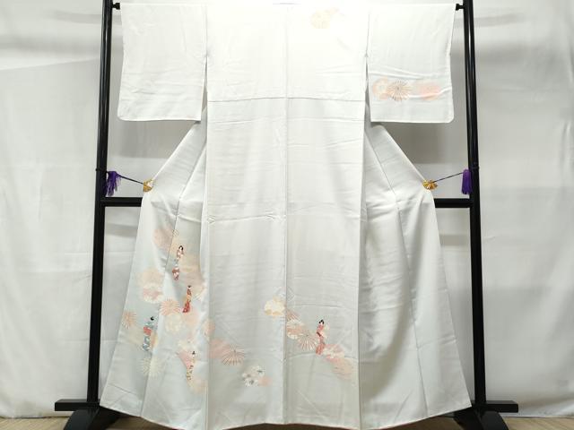 平和屋着物■訪問着 人物番傘文 正絹 逸品 CABC3640fb