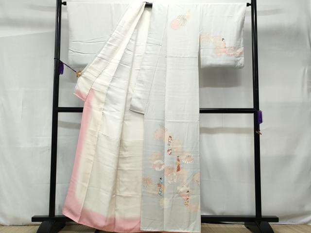 平和屋着物■訪問着 人物番傘文 正絹 逸品 CABC3640fb