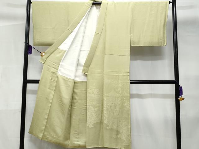 平和屋着物●男性 色留訪問着 名所風景地紋 正絹 逸品 CABC3647fb