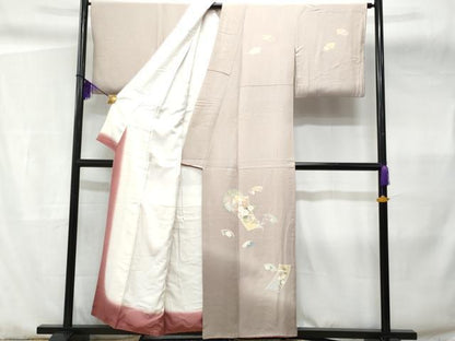 平和屋着物●訪問着 短冊雪輪地紙花文 暈し染め 金彩 正絹 逸品 CABC3648fb