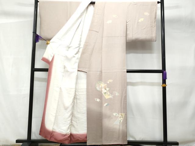 平和屋着物●訪問着 短冊雪輪地紙花文 暈し染め 金彩 正絹 逸品 CABC3648fb